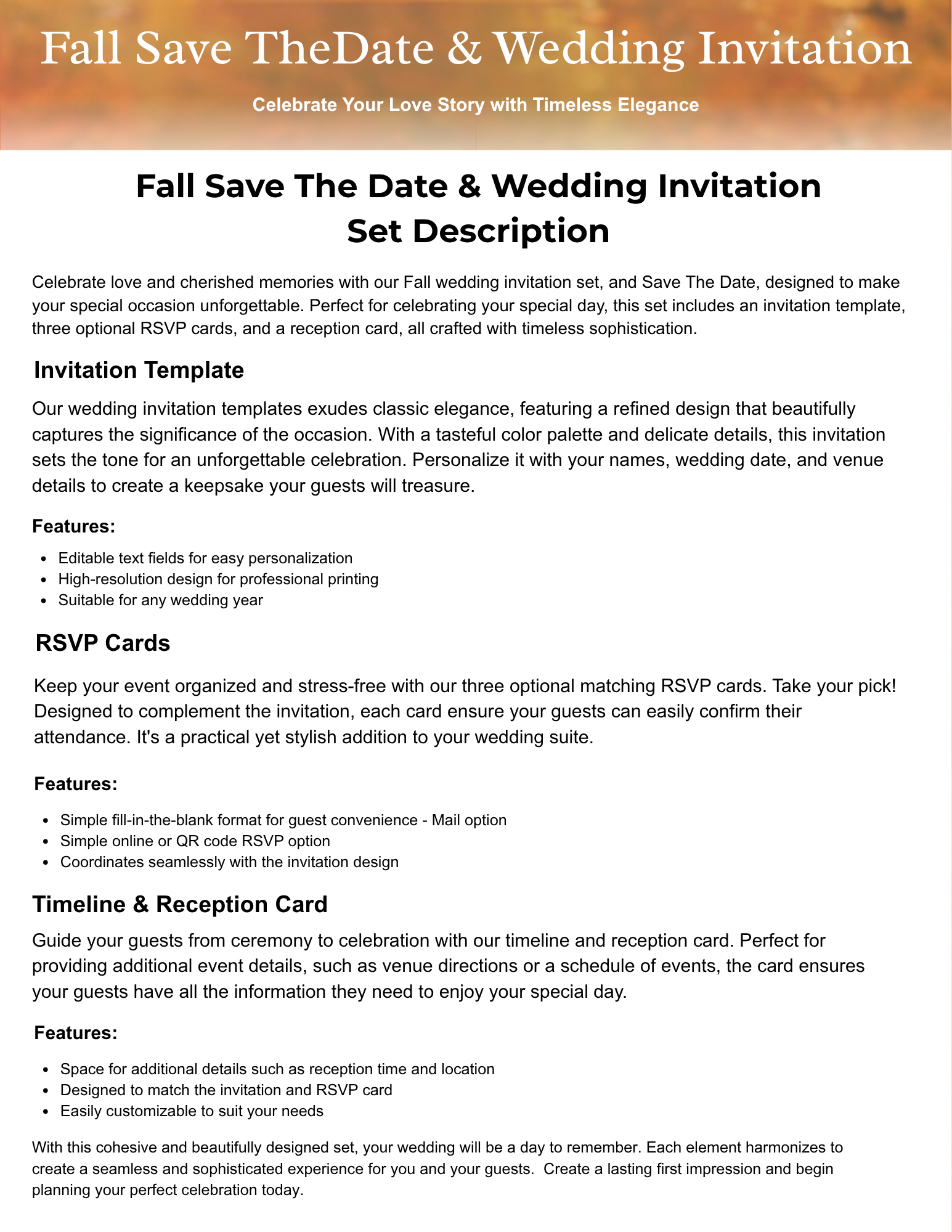 Fall Wedding Invitation Suite