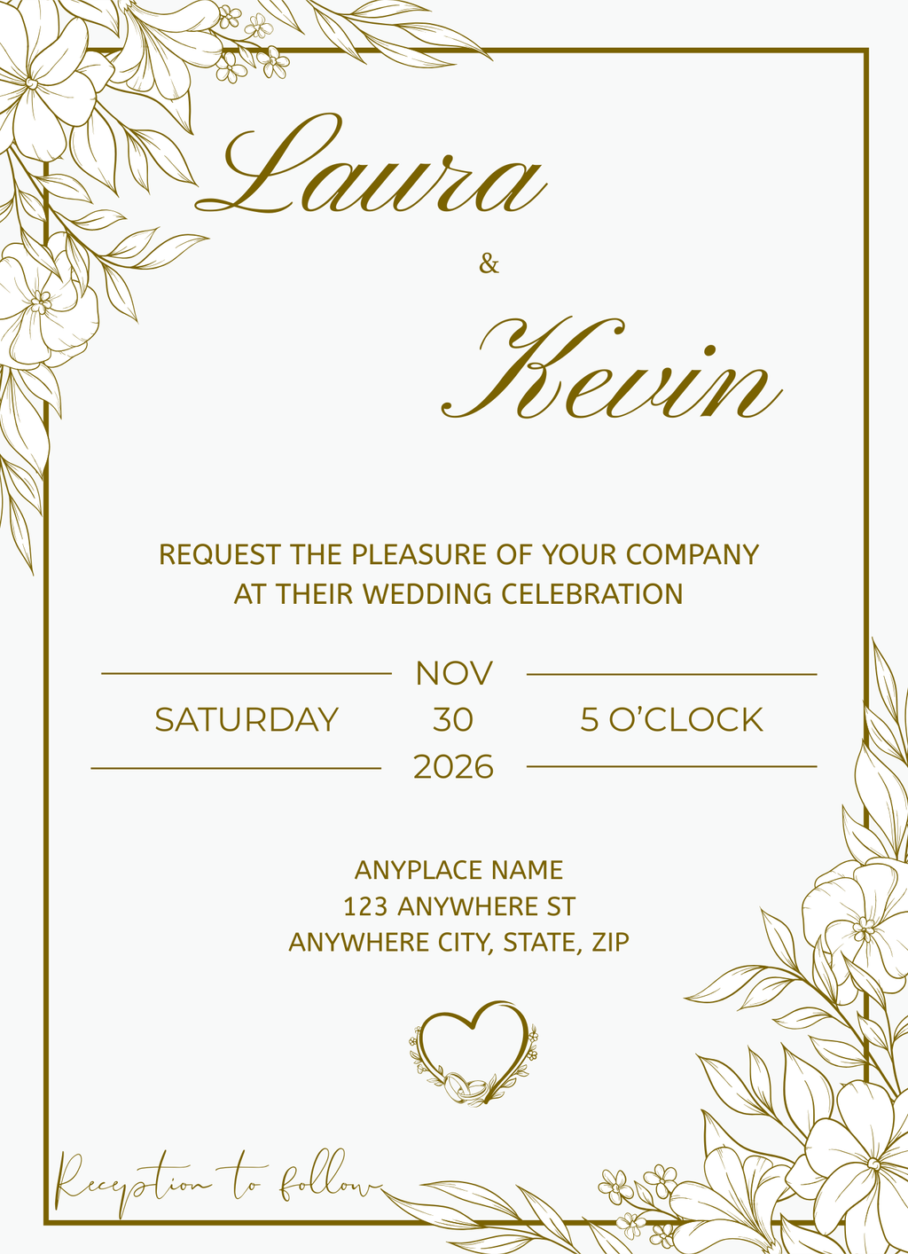 Gold Wedding Invitation Suite