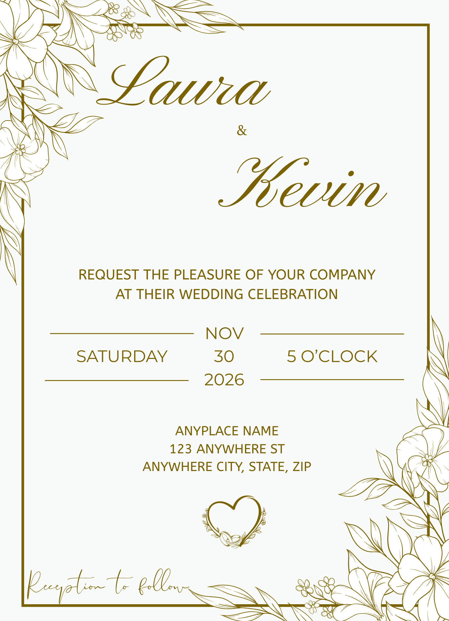 Gold Wedding Invitation Suite