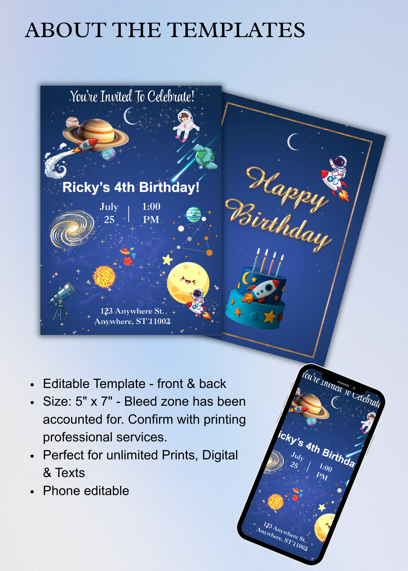 Birthday Invitation - Rocket