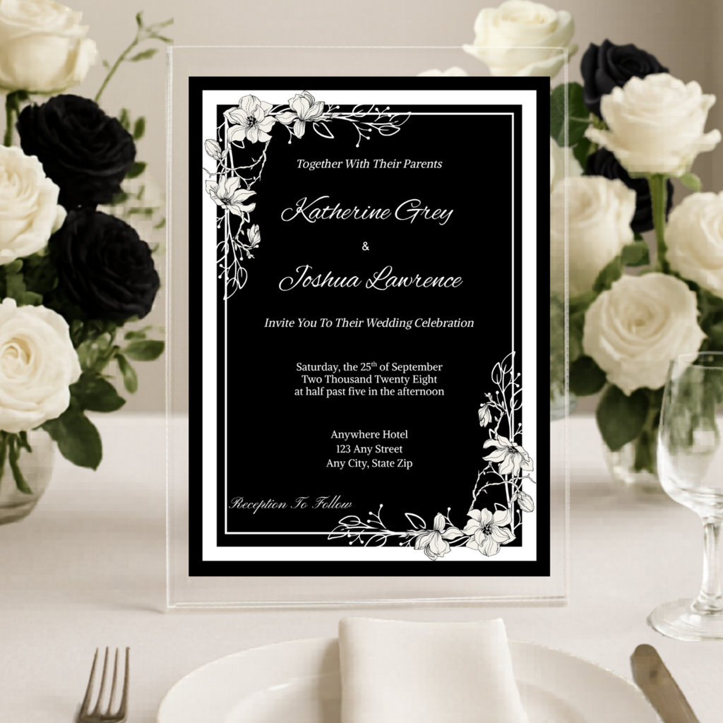 Black Elegant Wedding Invitation Suite