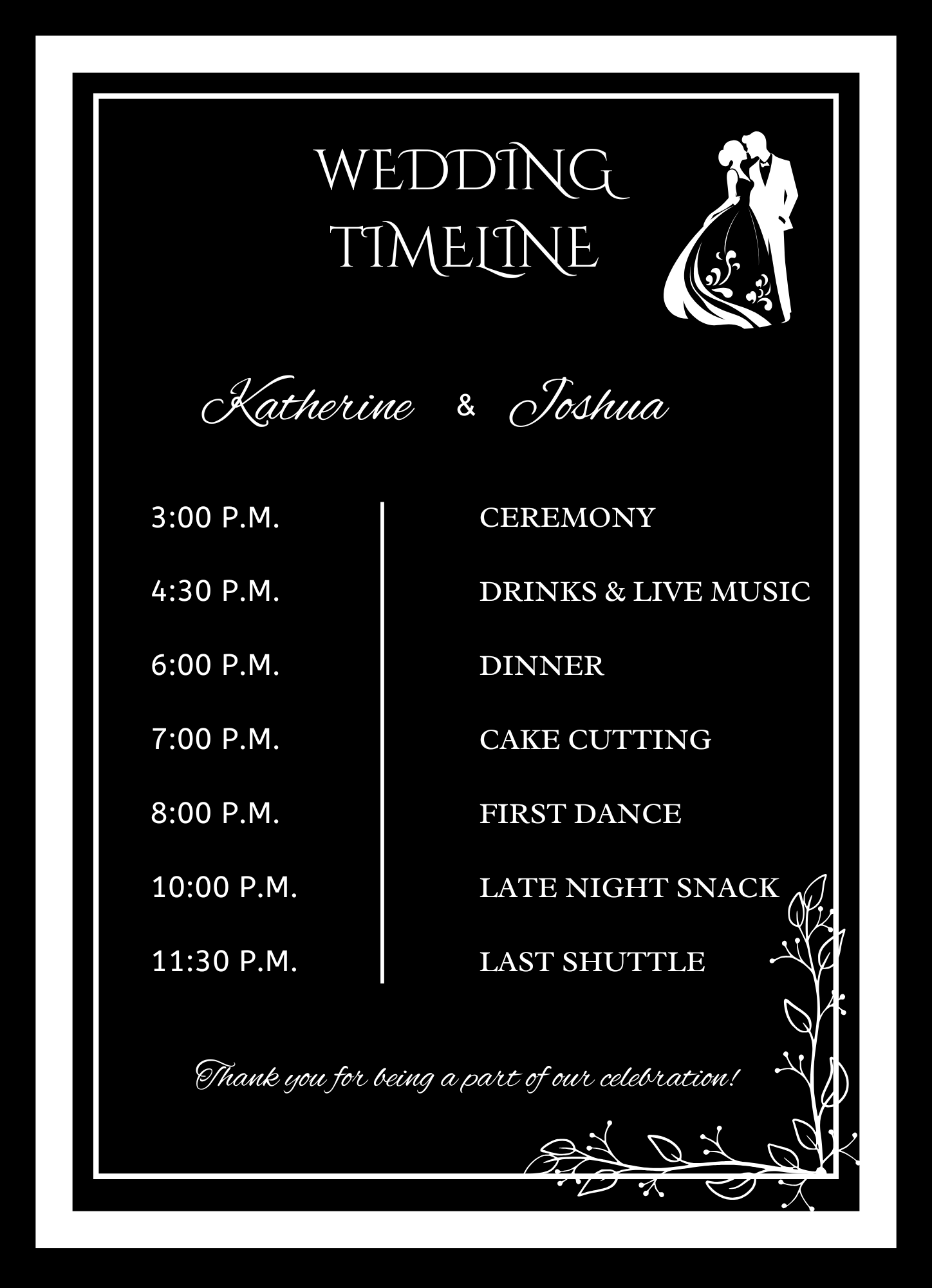 Black Elegant Wedding Invitation Suite