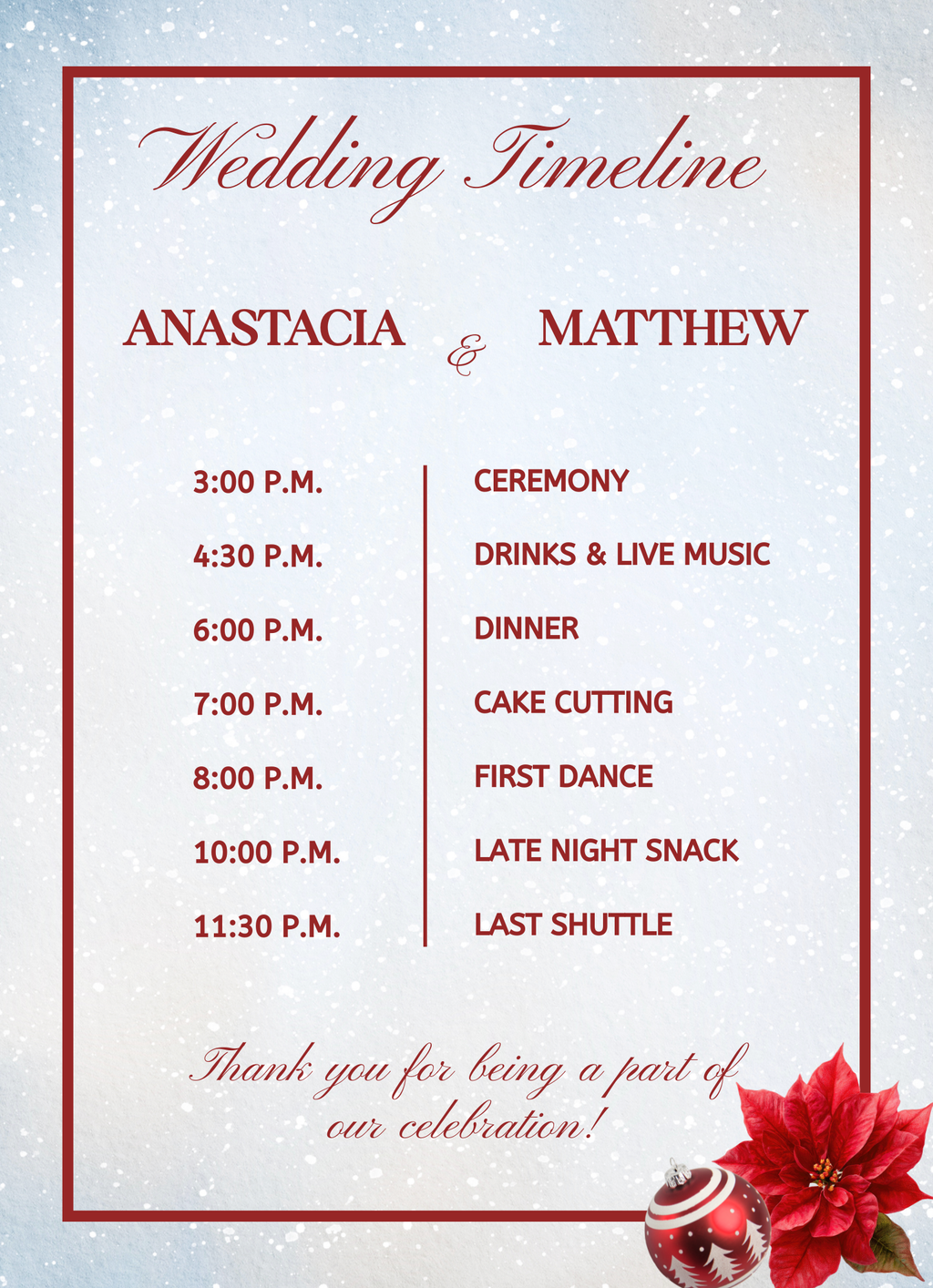 Christmas Romance Wedding Invitation Suite