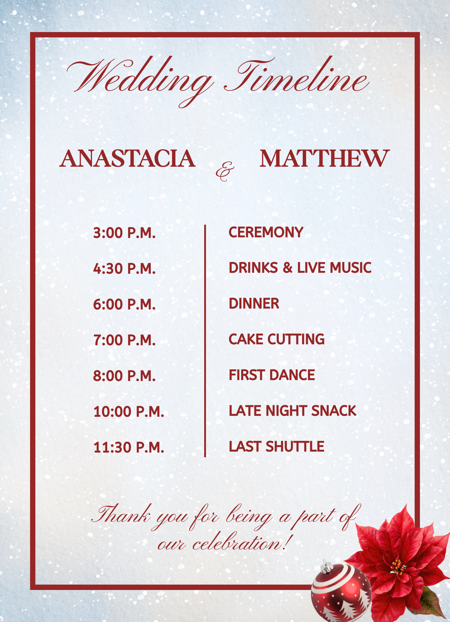 Christmas Romance Wedding Invitation Suite