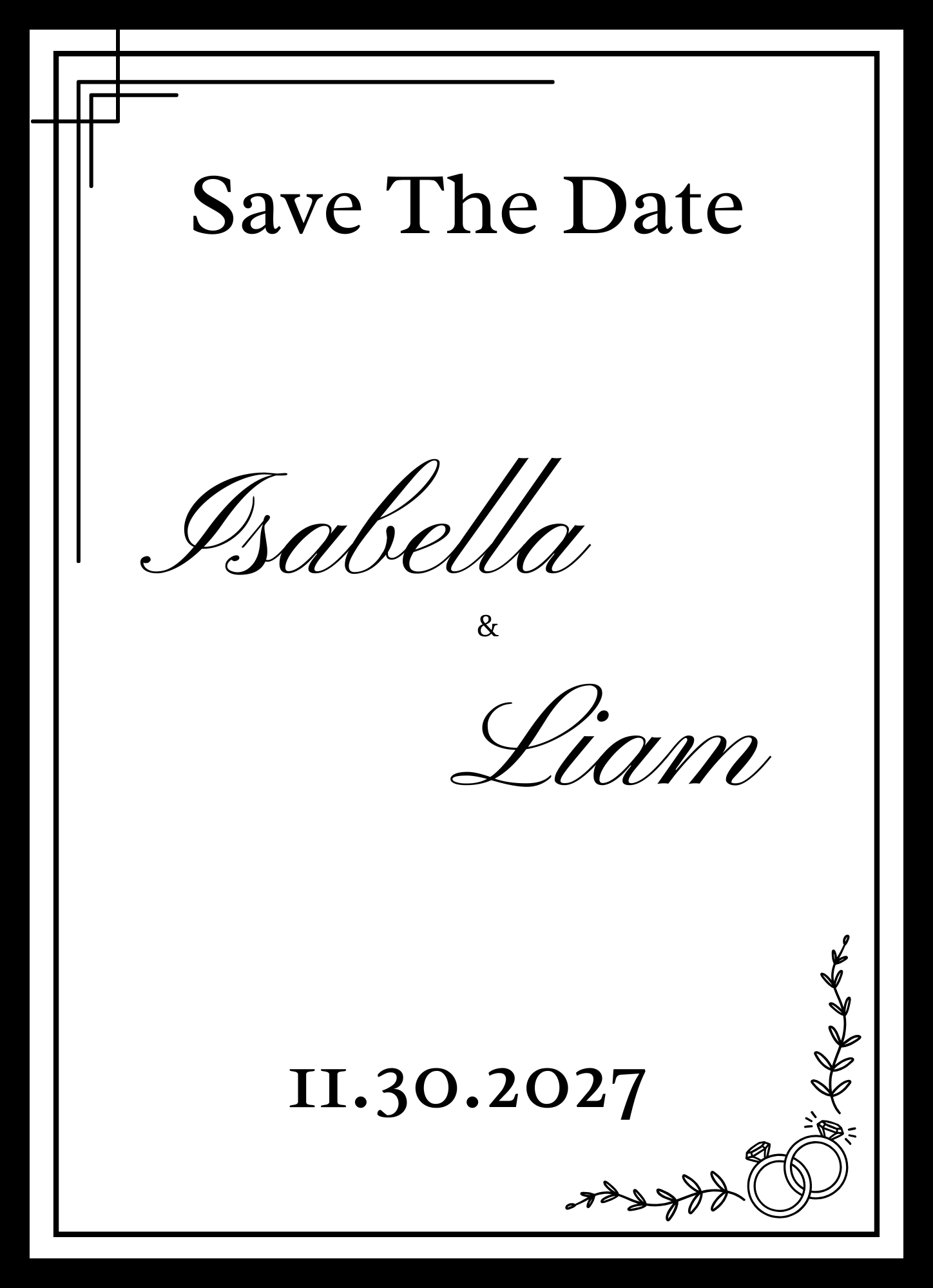 Wedding Invitation Suite - Luxury Black Border