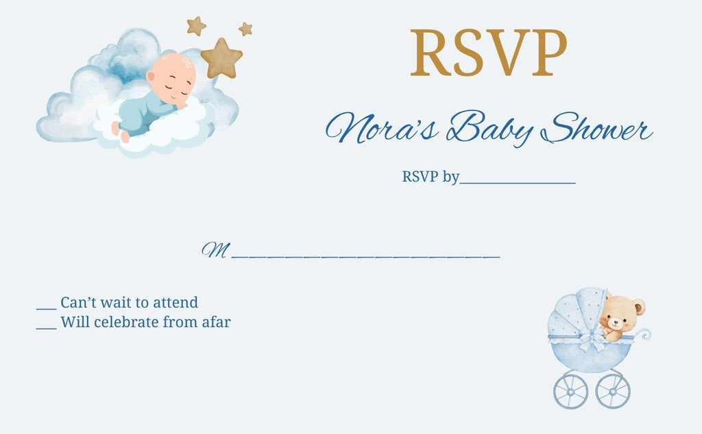 Baby Boy Invitation -Bear