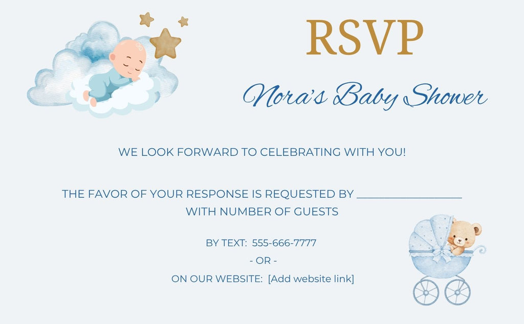 Baby Boy Invitation -Bear