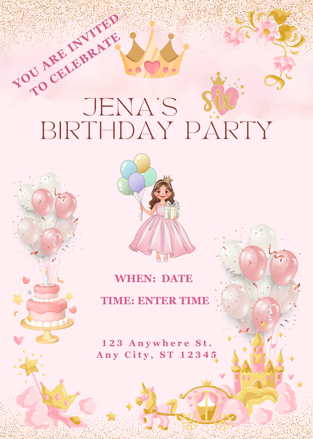 Birthday Invitation - Princess