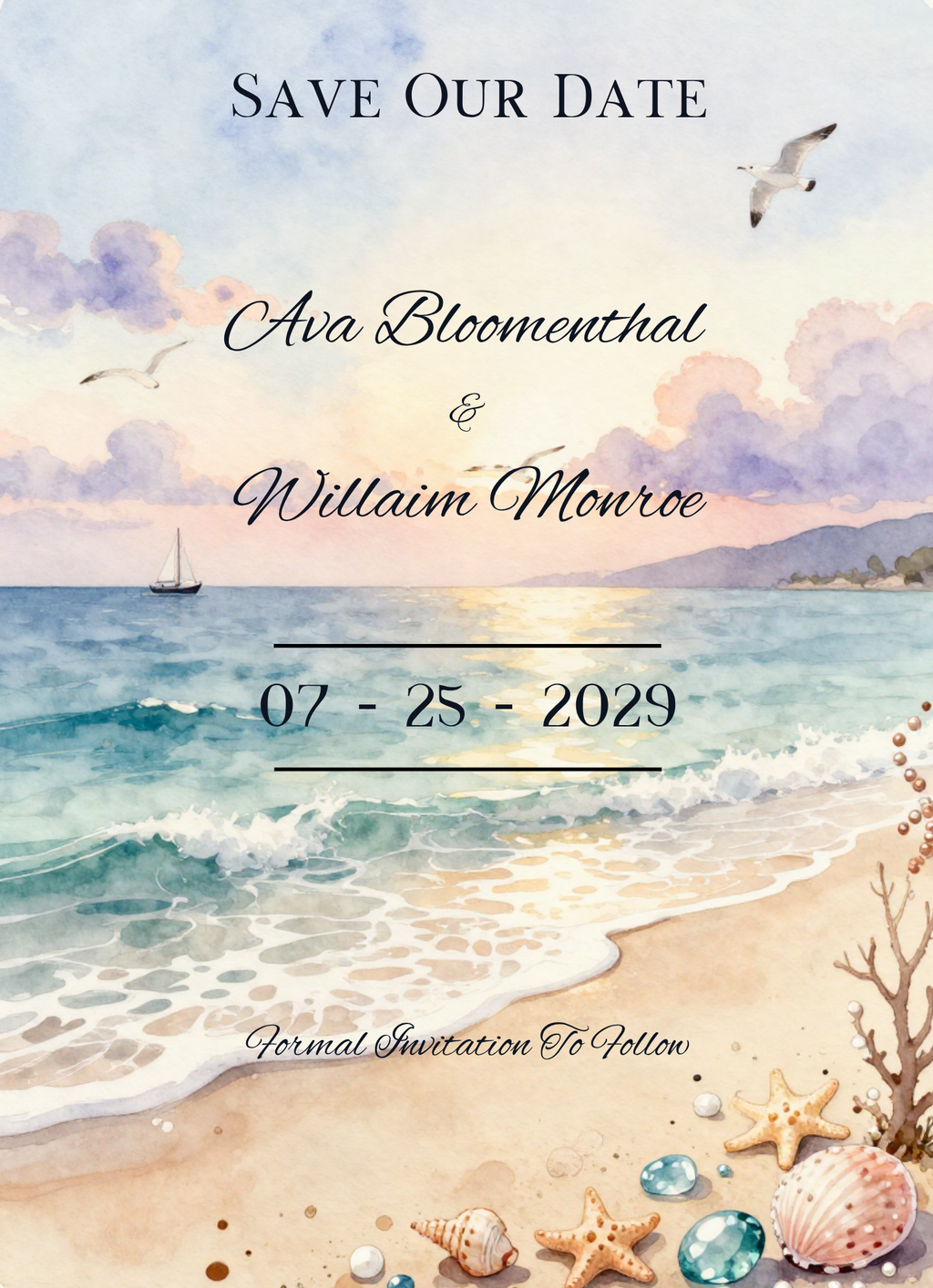 Coastal Lighthouse Wedding Invitation Suite
