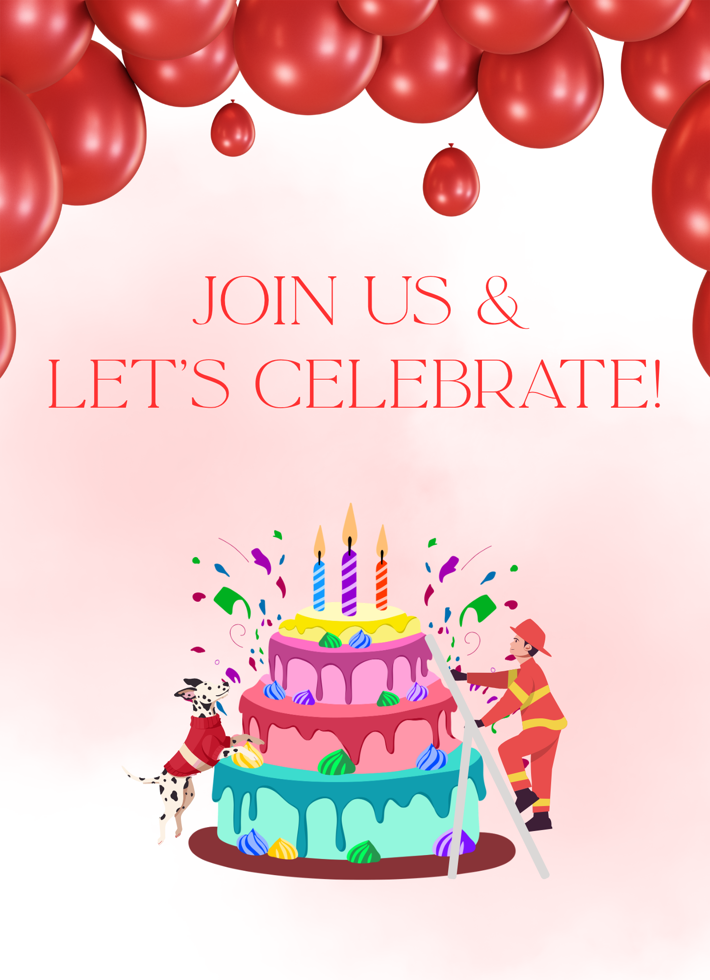 Birthday Invitation - Fire Truck Theme