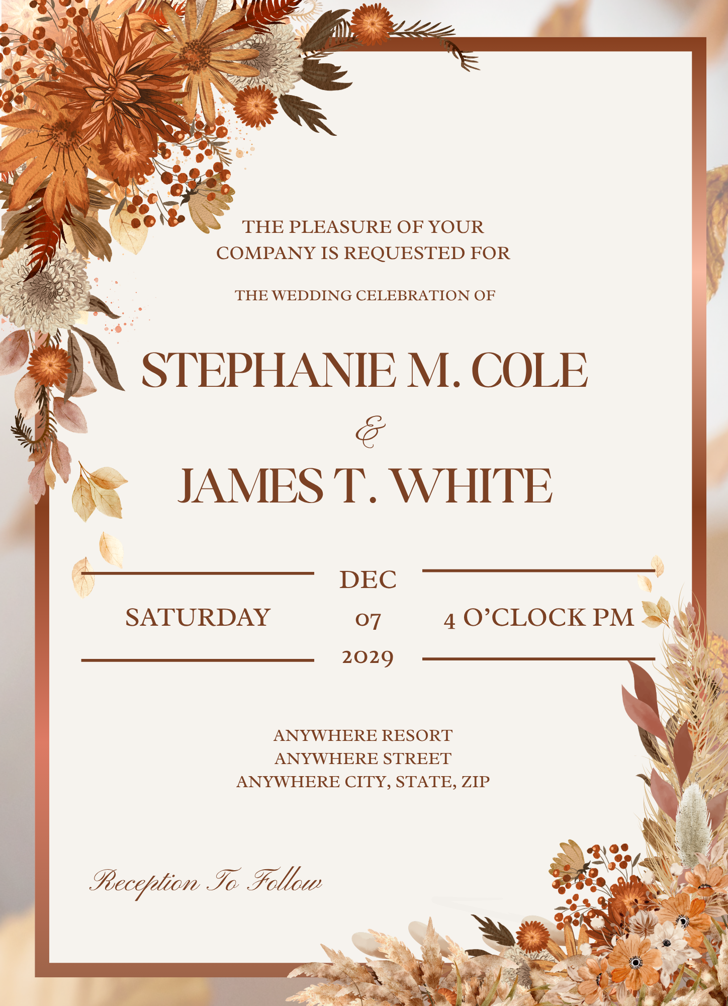 Fall Harvest Wedding Invitation Suite