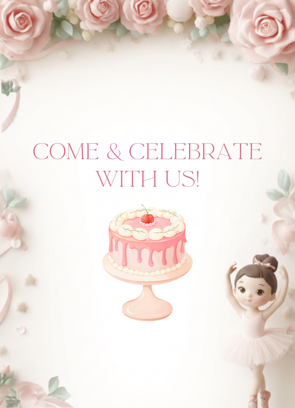 Birthday Invitation - Ballerina