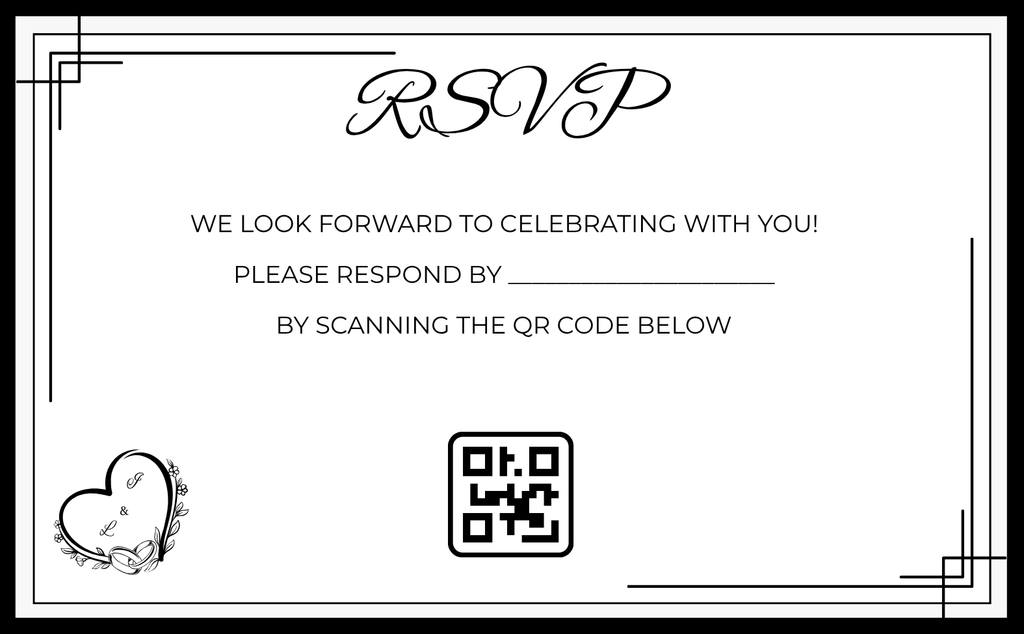 Wedding Invitation Suite - Luxury Black Border