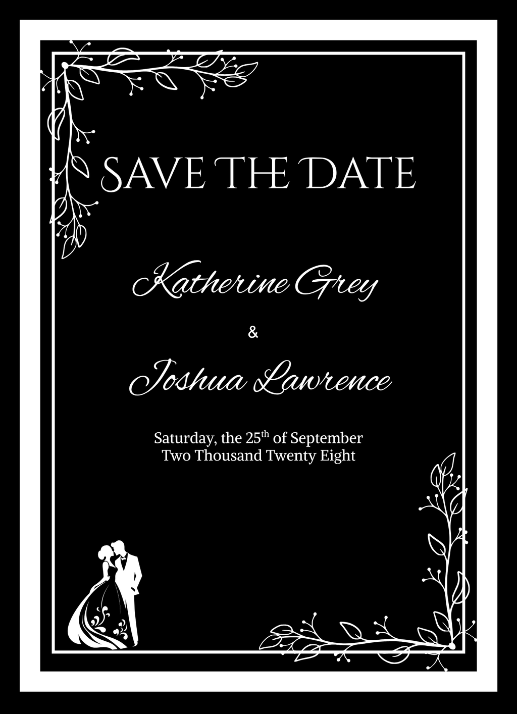 Black Elegant Wedding Invitation Suite