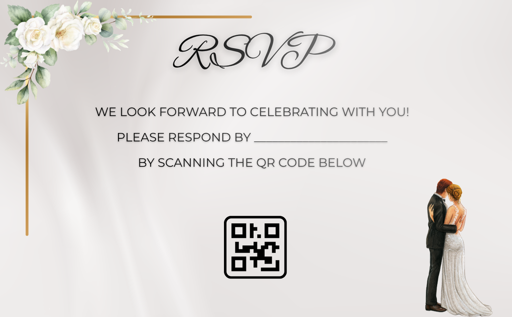 Wedding Invitation - White Roses