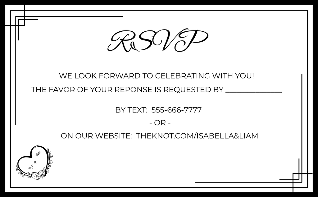 Wedding Invitation Suite - Luxury Black Border