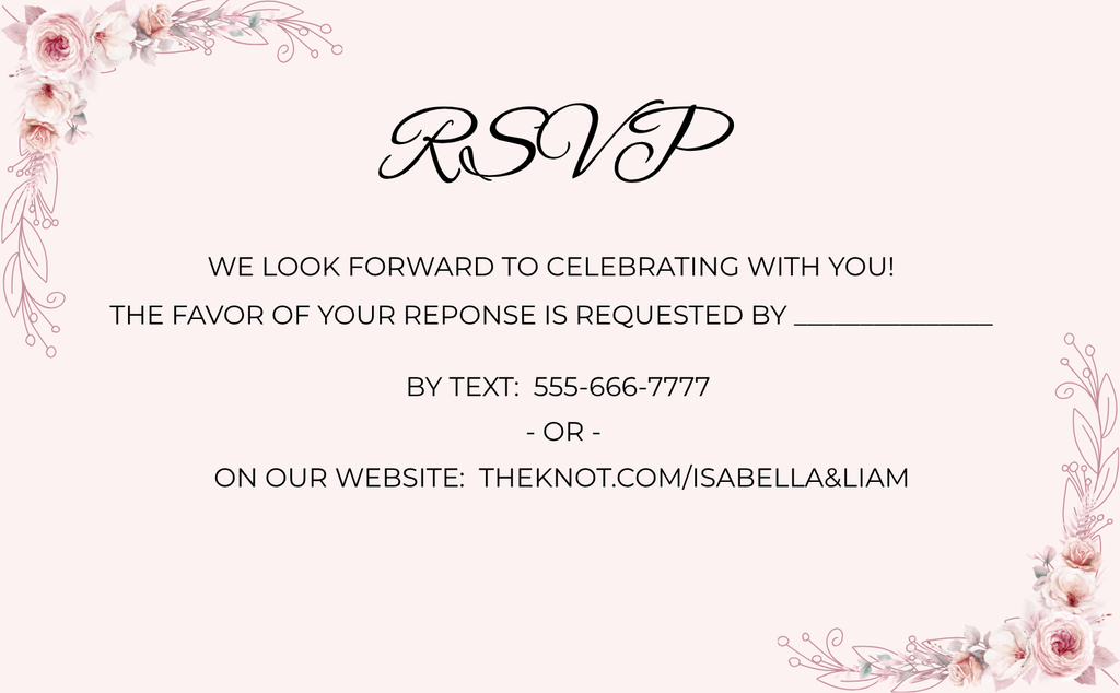 Wedding Invitation - Burgundy & Dusty Rose