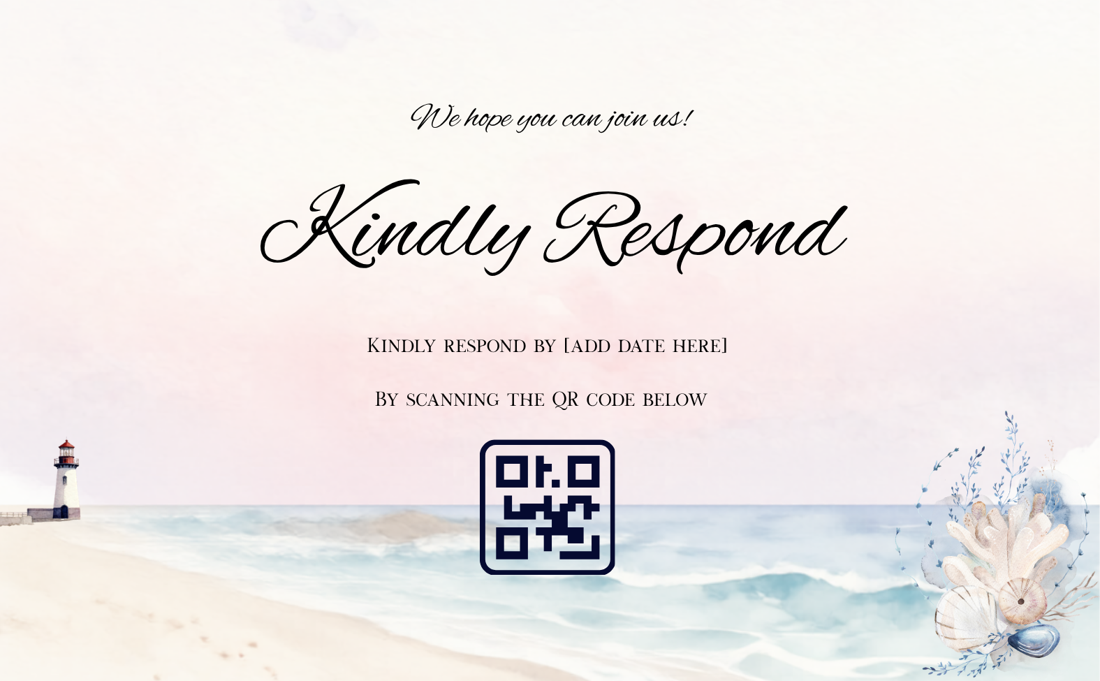 Coastal Lighthouse Wedding Invitation Suite