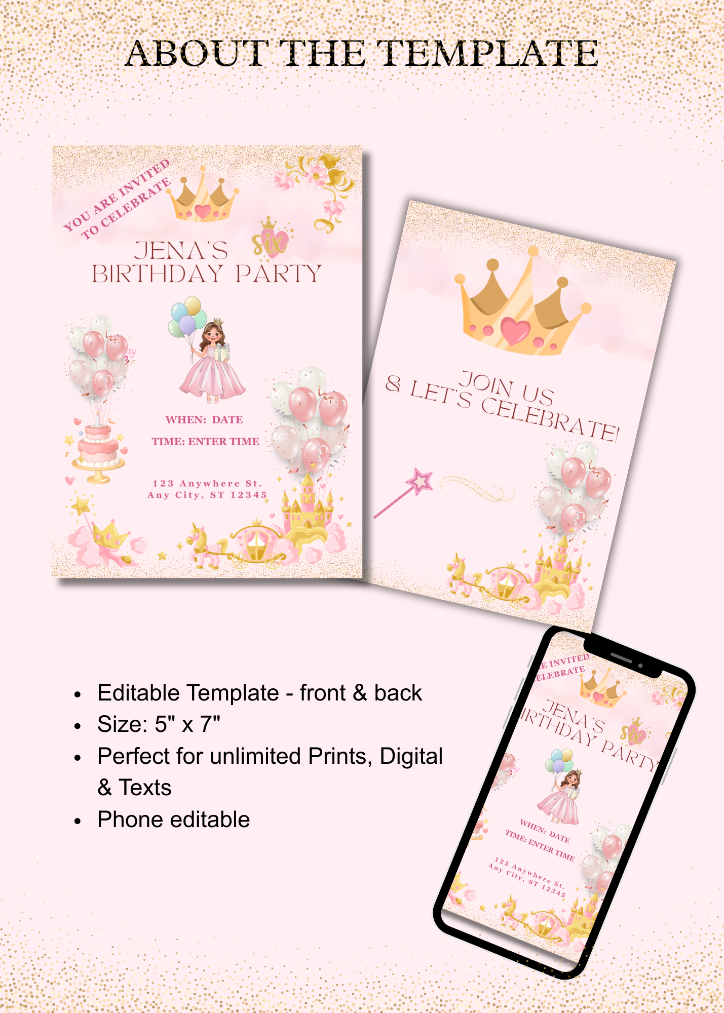 Birthday Invitation - Princess