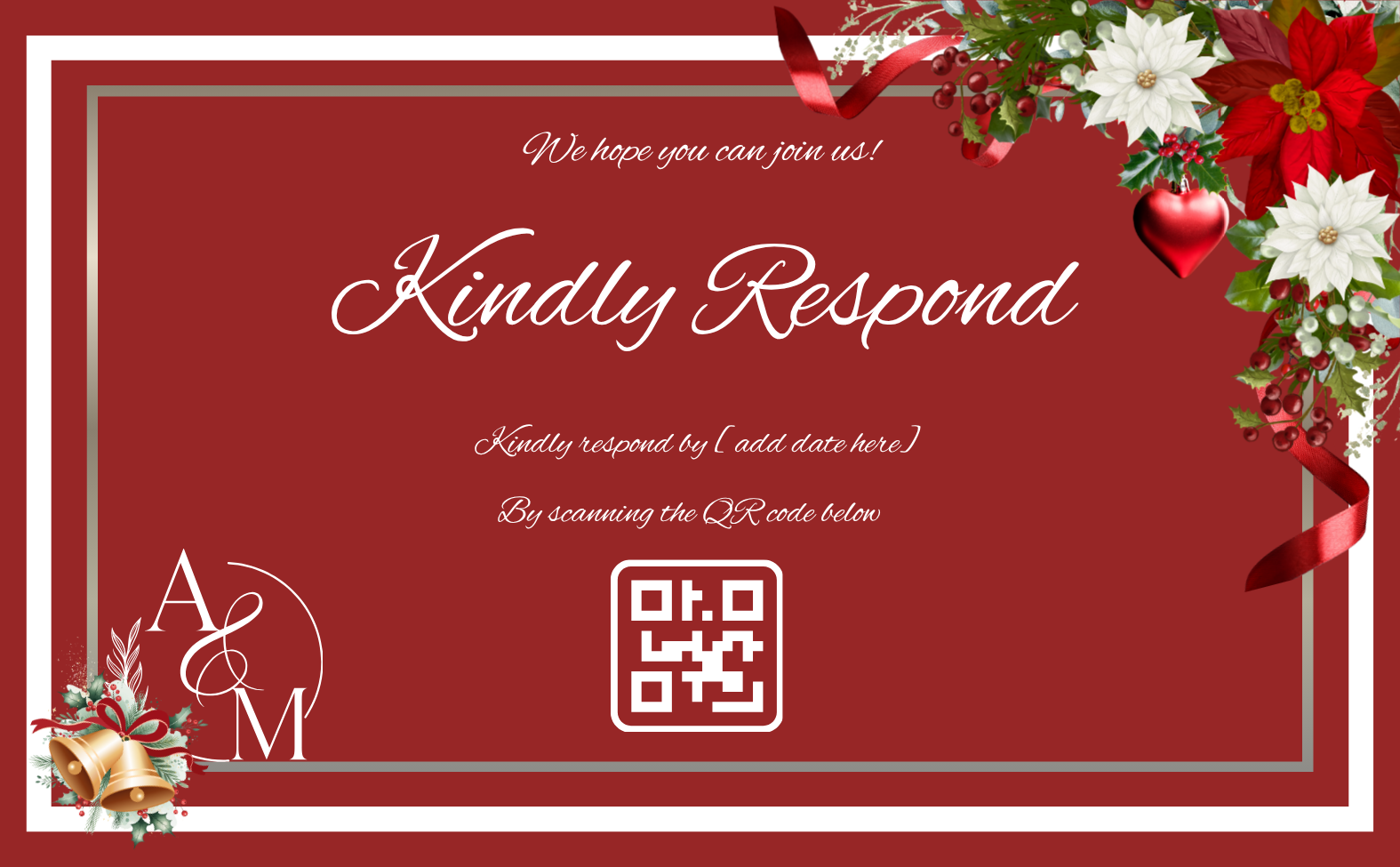 Christmas Romance Wedding Invitation Suite