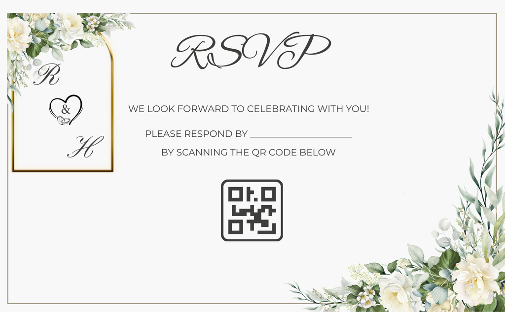 Wedding Invitation - Elegant Golden Arch