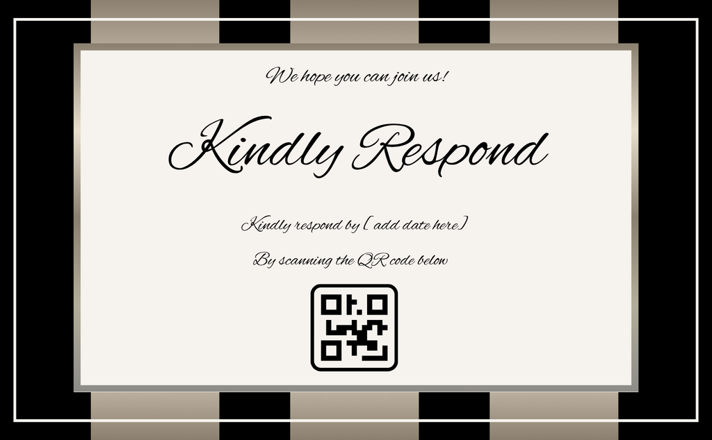 Black w/Gold Stripes Wedding Invitation Suite