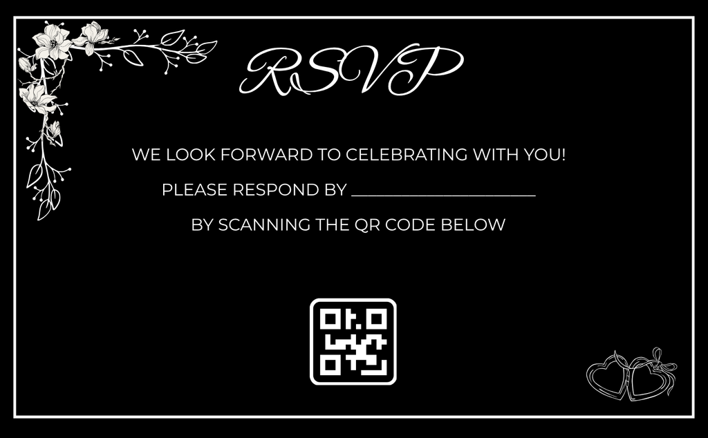 Black Elegant Wedding Invitation Suite