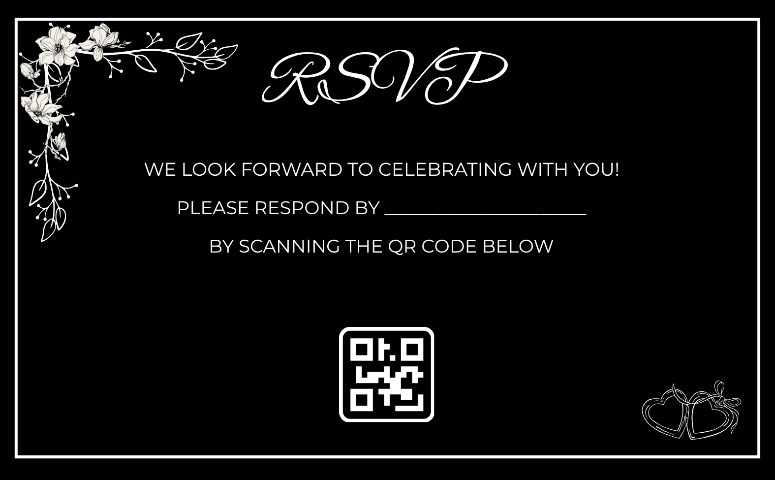 Black Elegant Wedding Invitation Suite