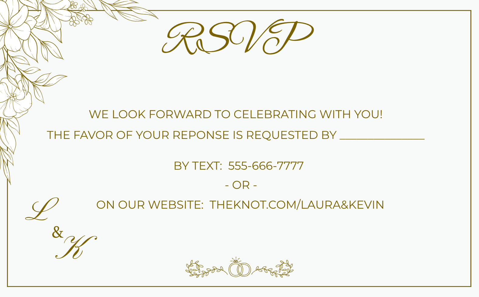 Gold Wedding Invitation Suite