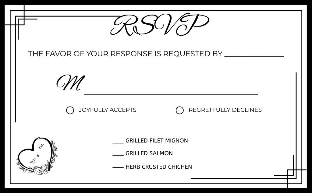 Wedding Invitation Suite - Luxury Black Border