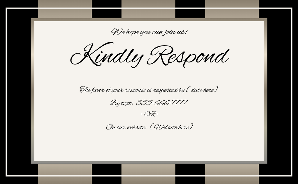 Black w/Gold Stripes Wedding Invitation Suite