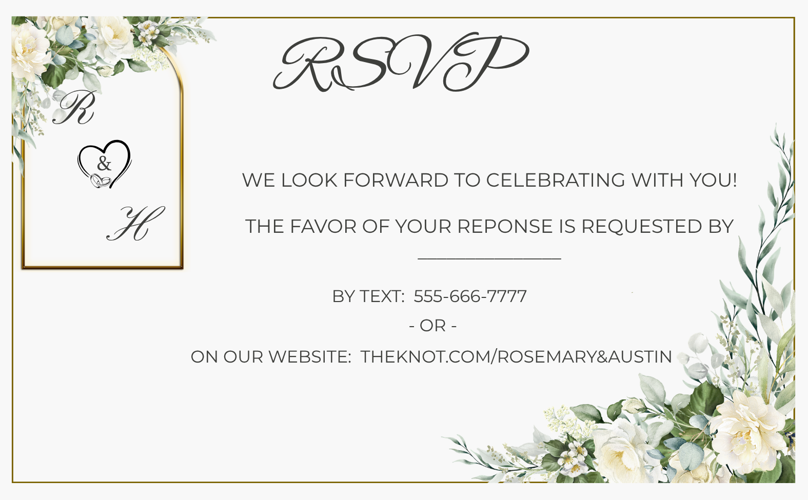 Wedding Invitation - Elegant Golden Arch