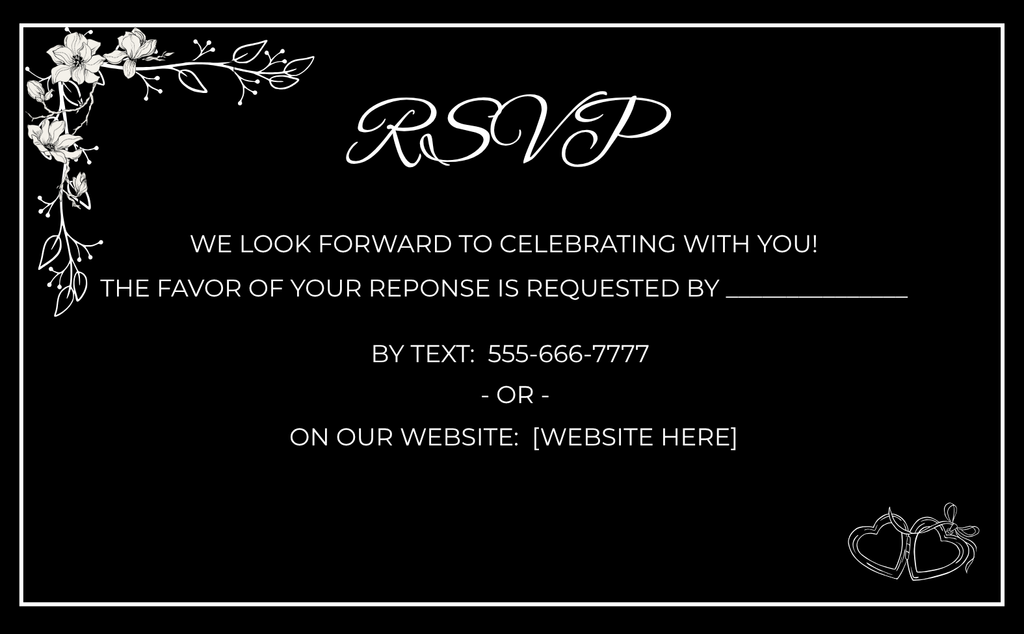 Black Elegant Wedding Invitation Suite