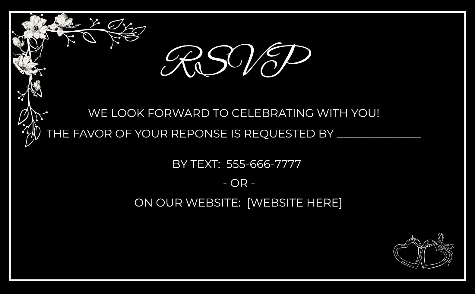 Black Elegant Wedding Invitation Suite