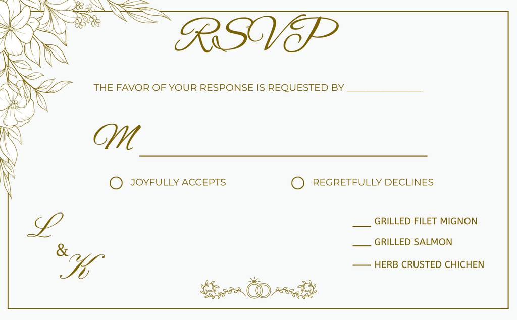 Gold Wedding Invitation Suite