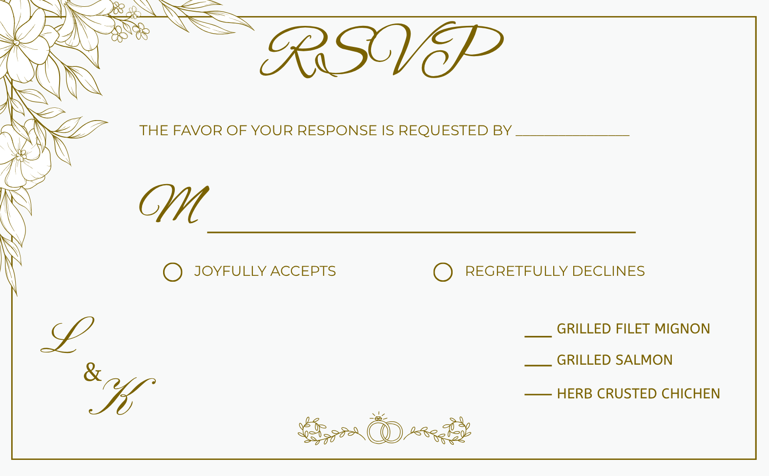Gold Wedding Invitation Suite