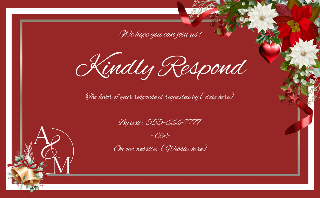 Christmas Romance Wedding Invitation Suite