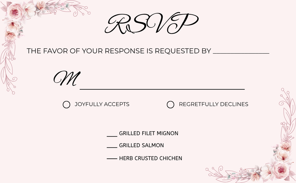 Wedding Invitation - Burgundy & Dusty Rose