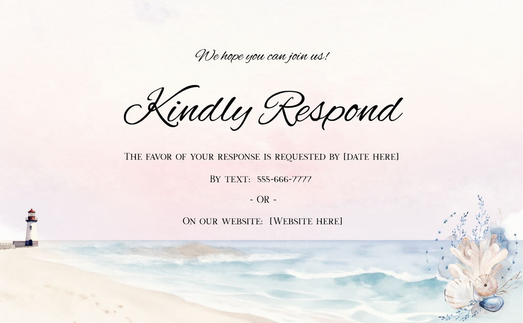 Coastal Lighthouse Wedding Invitation Suite