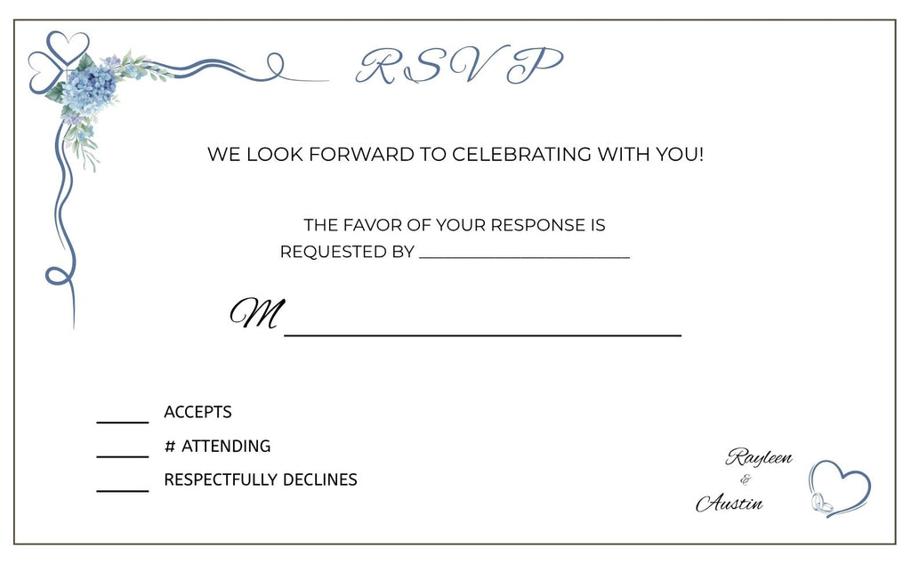 Wedding Invitation Suite - Dusty Blue