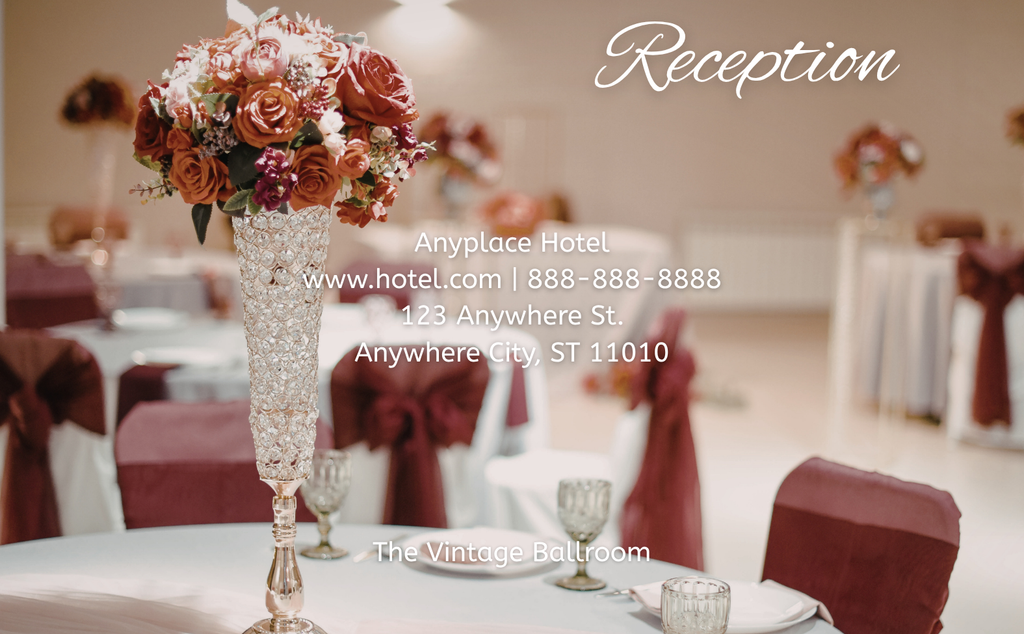 Wedding Invitation - Burgundy & Dusty Rose