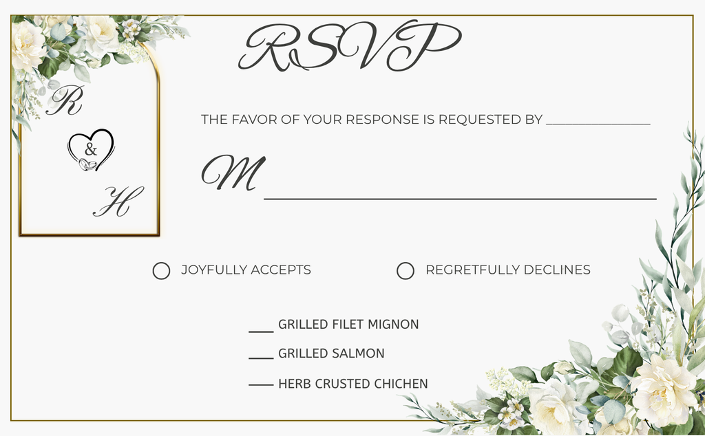 Wedding Invitation - Elegant Golden Arch