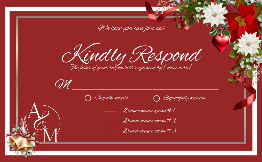 Christmas Romance Wedding Invitation Suite