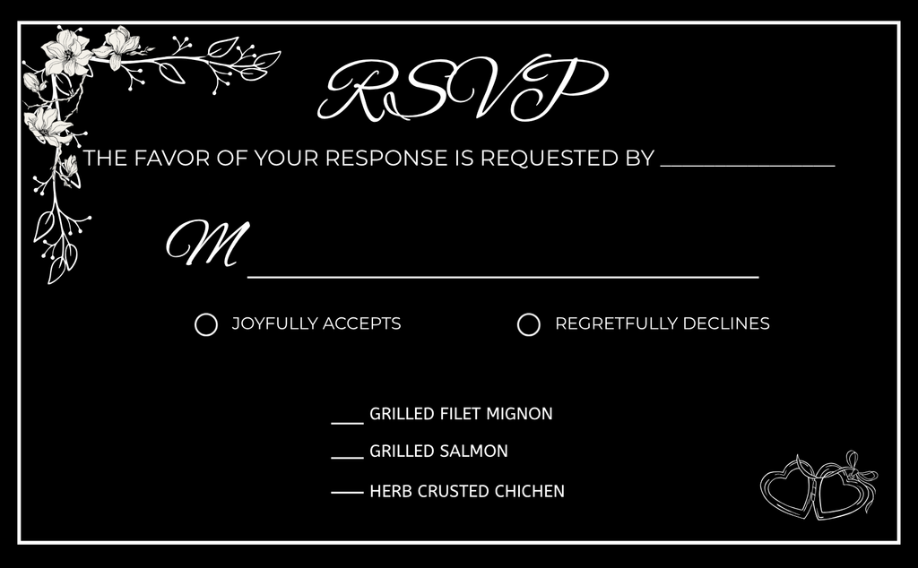 Black Elegant Wedding Invitation Suite