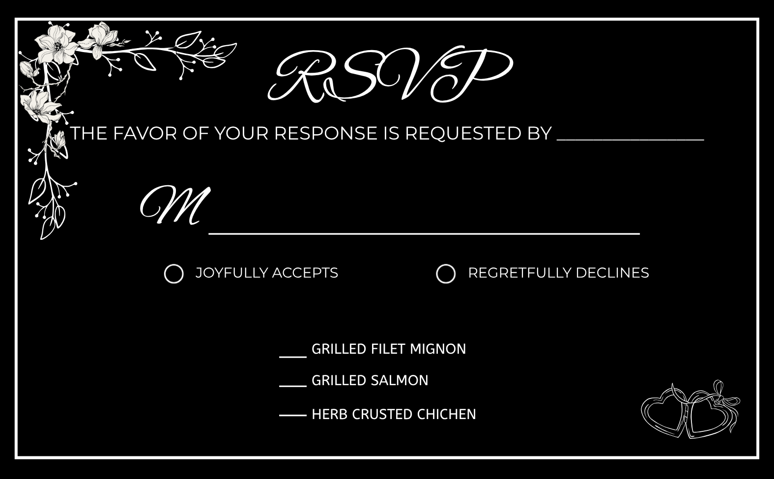 Black Elegant Wedding Invitation Suite