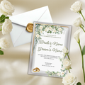 Wedding Invitation - White Roses