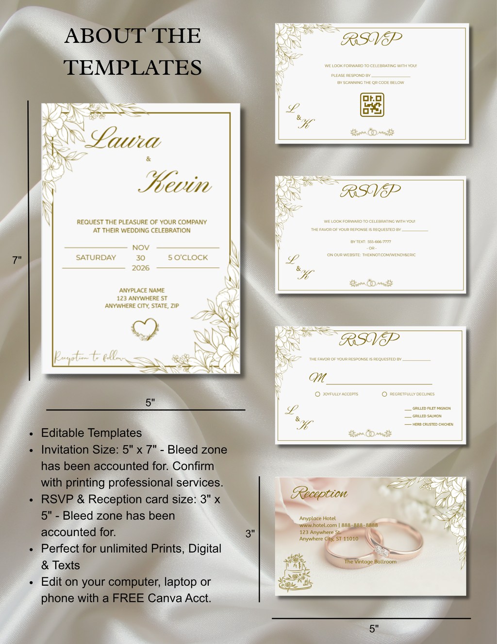 Gold Wedding Invitation Suite