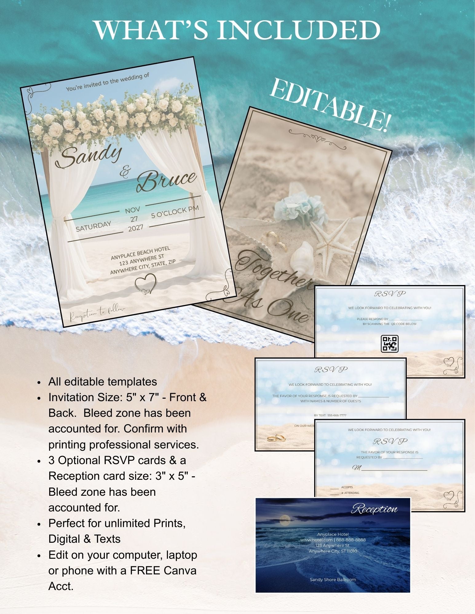 Beach Wedding Invitation Suite