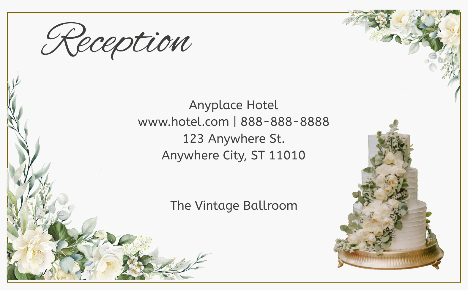Wedding Invitation - Elegant Golden Arch