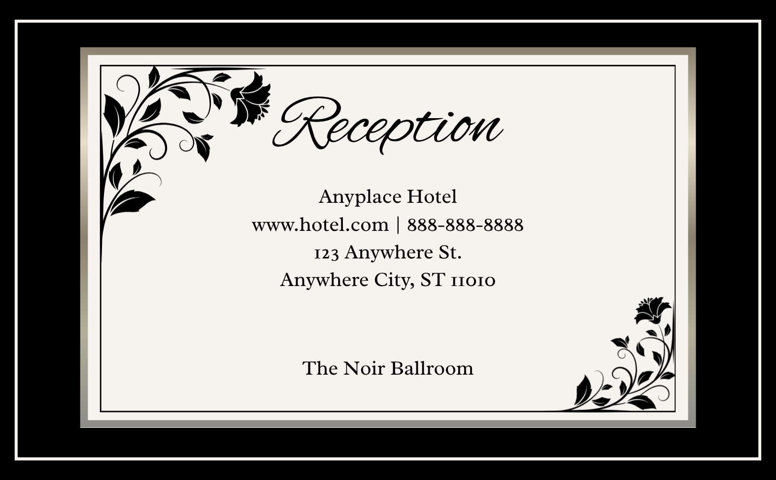 Black w/Gold Stripes Wedding Invitation Suite